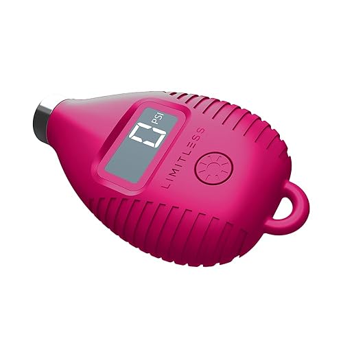 Medidor digital de neumáticos parlante con pantalla digital LCD retroiluminada, lectura PSI de voz audible, luz LED y gancho para llavero (cereza)
