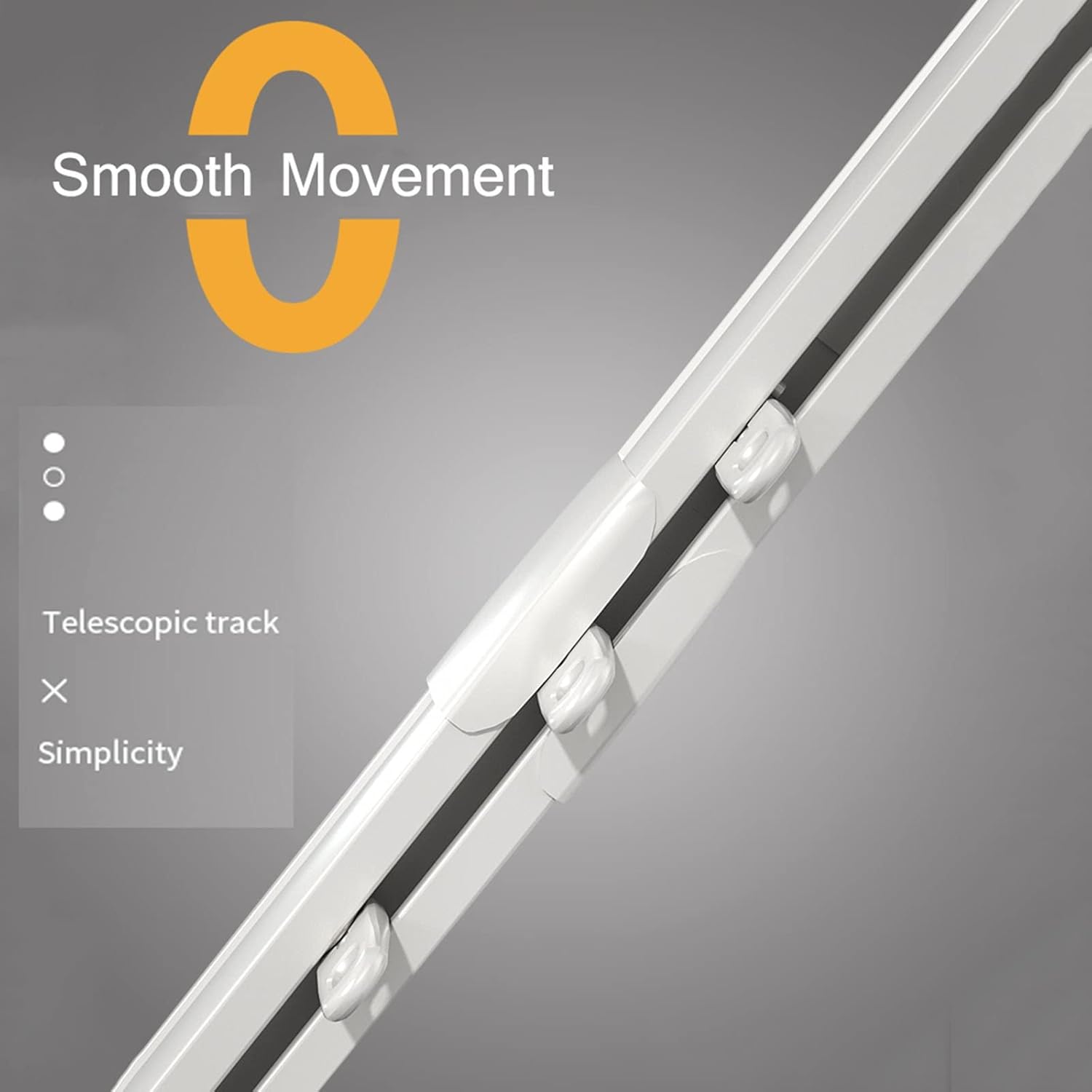 Shower Curtain Track Set, Telescopic Aluminium Room Divider Track, Ceiling Mount Rods - Ideal for Dividers & Privacy Screens