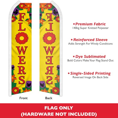 Flowers Swooper Feather Advertising Flag - Perfect for Florists, Event Planning, Shops