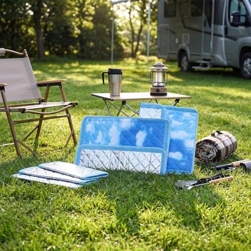 BBTO 4 Pcs Rv Skylight Insulation Cover 16"x16" Foldable Rv Vent Cover Camper Sun Blackout Removable Skylight Shade Roof Ventilation Shield for Motorhome Tailer Accessories by BBTO - Used condition - Image 6