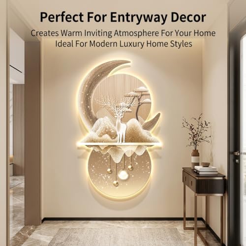 3D LED Wall Art with Flowing Water Effect,Landscape Wall Sculpture