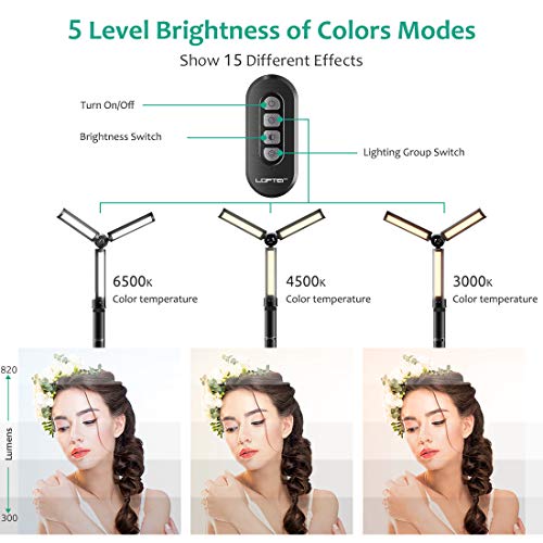 LED Ringlicht Licht Dimmbar mit Fernbedienung 3 Panel Faltbares, LOFTer 14 Zoll USB Wiederaufladbar Ringlicht,3 Farbe… – Bild 6