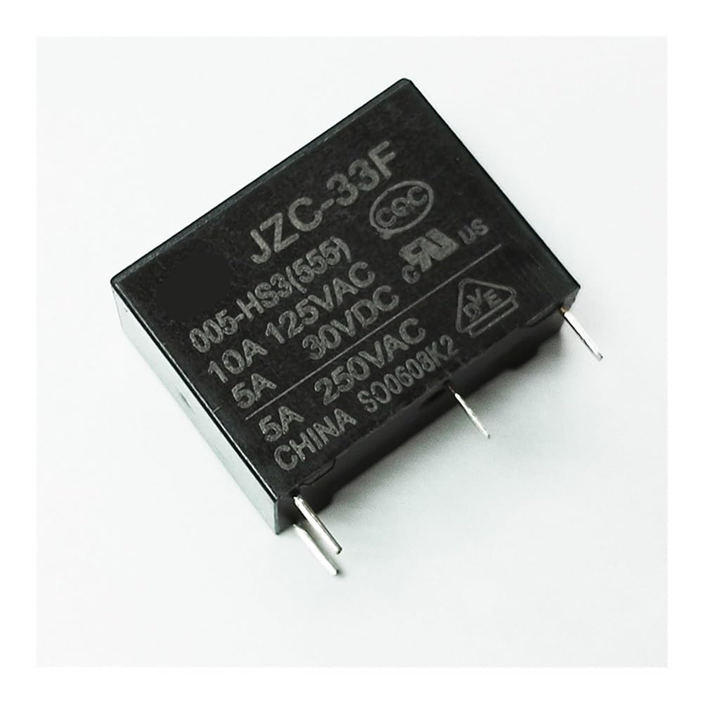 Lote de 50 relés de potencia HF33F JZC-33F-005-HS3, 5 V, 5 A, 250 V CA, 4 pines.