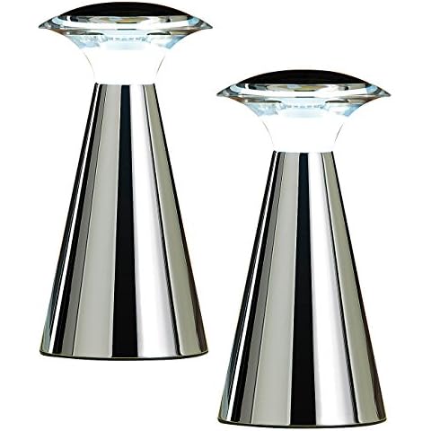 Lunartec Tischlampe: Edelstahl LED-Tischleuchte, 2er Set Cover