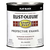 1 qt Rust-Oleum Brands 7776502 Black Stops Rust Protective Enamel, Flat Pack of 1