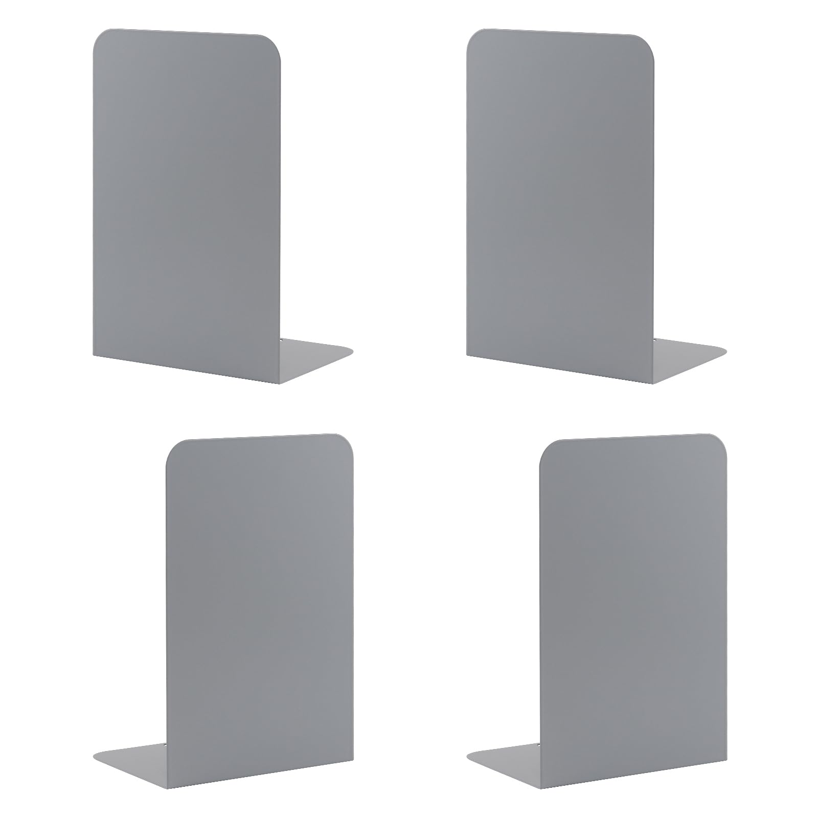 2 Pairs Book Ends for Shelves, MSDADA Heavy Duty Bookends for Office, School&Home, Metal Bookends for Heavy Books, Anti Slip Book Shelf Holder Bookend Supports Book Stoppers(Grey) — image 1