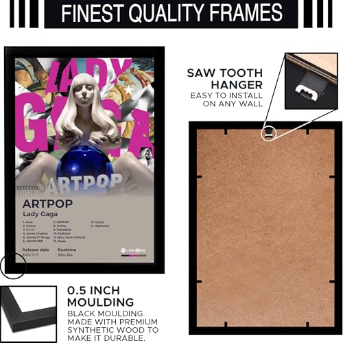 Image of BLINKART lagyGaga - ARTPOP Wall Photo Frames | Wall Art for Bedroom, Living Room, Studio or Office | Album Cover Print with Spotify Song Link QR Code | Gift for Fans - 8x12 In
