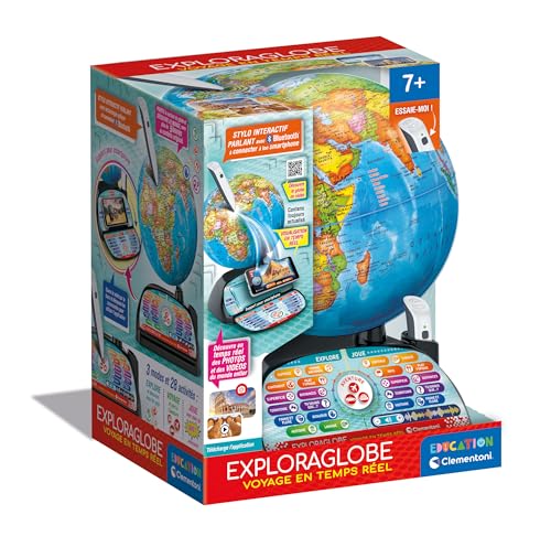 Clementoni - Exploraglobe dès 7 Ans - Voyage en Temps réel - Jeux Éducatif pour Enfant - Apprendre en s'amusant - Fabriqué en Italie