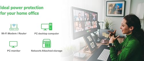 Miniatura 8 de APC UPS 950VA Line Interactive Battery Backup, BVK950M2 Backup with AVR, 2 USB Charging Ports (Type C/Type A), Back-UPS Uninterruptible Power Supply