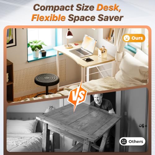 Image of Huuger Folding Desk for Small Spaces, 31.5 Inch Foldable Computer Table