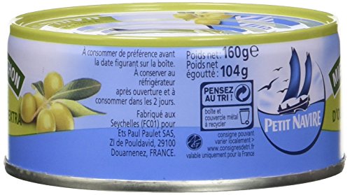 Miettes De Thon Huile D' Vierge Extra Petit Navire La Boite De 104 G Net Égoutté - vue 4