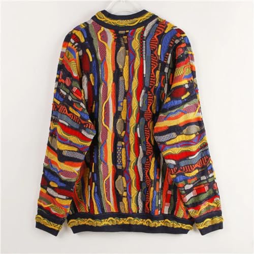 Autumn Woman V Neck Long Sleeve Loose Multicolor Striped Slim Cardigan Kniited Sweater3