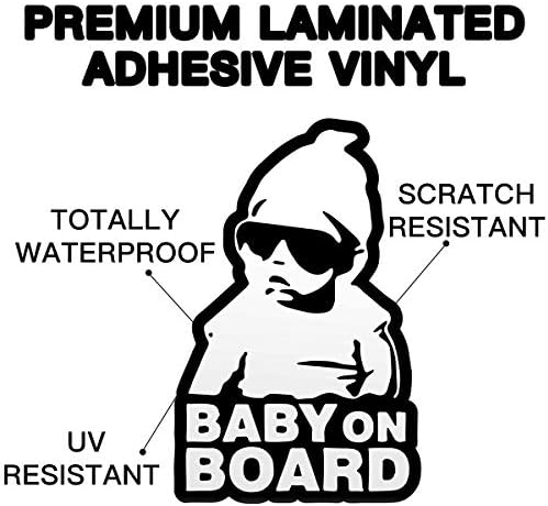 Baby on Board Sticker for Cars (2 PCS) Baby on Board Sign Decal No Need for Suction Cup or Magnets Strong Adhesive/Removable/Reflective/Waterproof — view 3