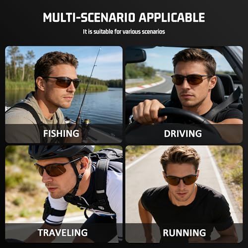 Image of SUNGAIT Ultra Lightweight Rimless Polarized Sports Sunglasses for Men Fishing Running UV400 Protection