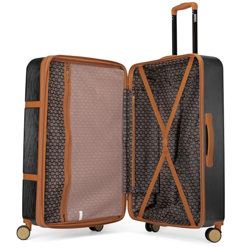 Badgley Mischka Grace 3 Piece Polycarbonate-ABS Expandable Retro Luggage Set (Black)2