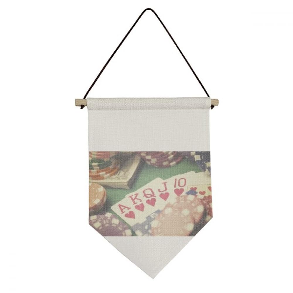 Drapeau mural en toile de qualité motif cœurs de poker chic