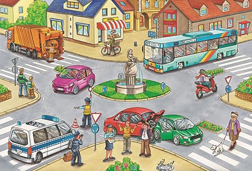 Schmidt Spiele 56508 Verkehrsmittel, 4 Kinderpuzzle im Metallkoffer, 2x26 und 2x48 Teile