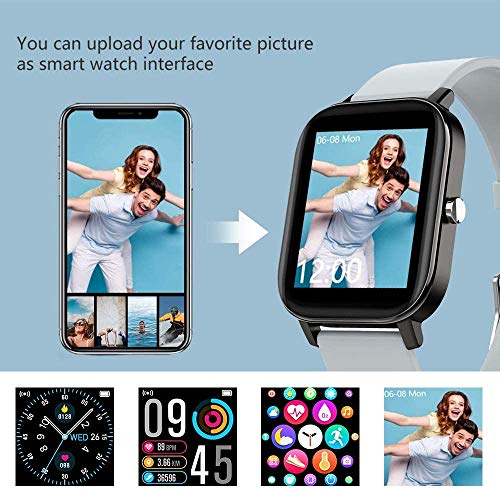 HANDA-Instrument-Smart-Watch-P8-Fitness-Tracker-with-Heart-Rate-Monitor-Smart-Watch-14-Full-Touch-Screen-Smart-Watch-IP67-Waterproof-Smart-Watch-for-Men-Women-Compatible-Android-and-iOS