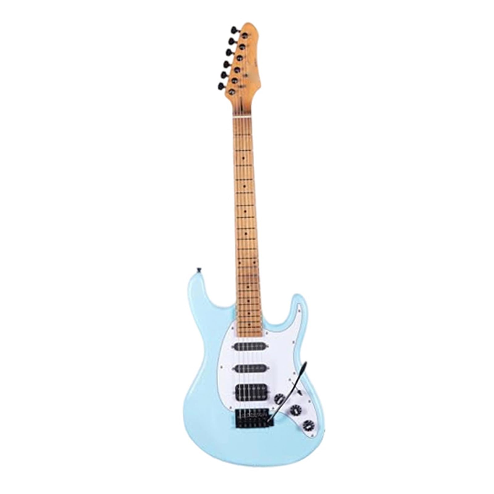 Gitara Elektryczna 7 Strunowa Gitara Elektryczna Z Regulowanym Mostkiem Nowoczesna Gitara Drewna Klonowego SSH Profesjonalna Wydajność(Light blue)