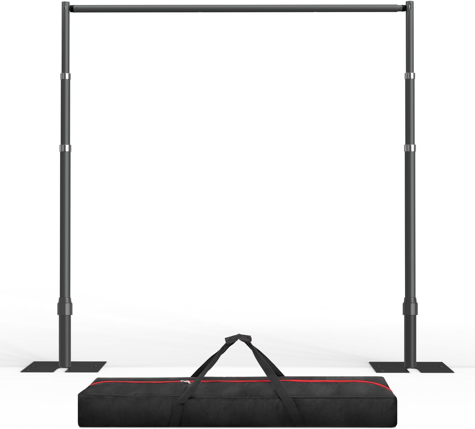 Pipe and Drape Backdrop Stand Kit, 8.9ftx10ft Heavy Duty Adjustable Photo Background, Metal Frame with Flat Base for Wedding, Birthday Party, Banquet Decorations-Black