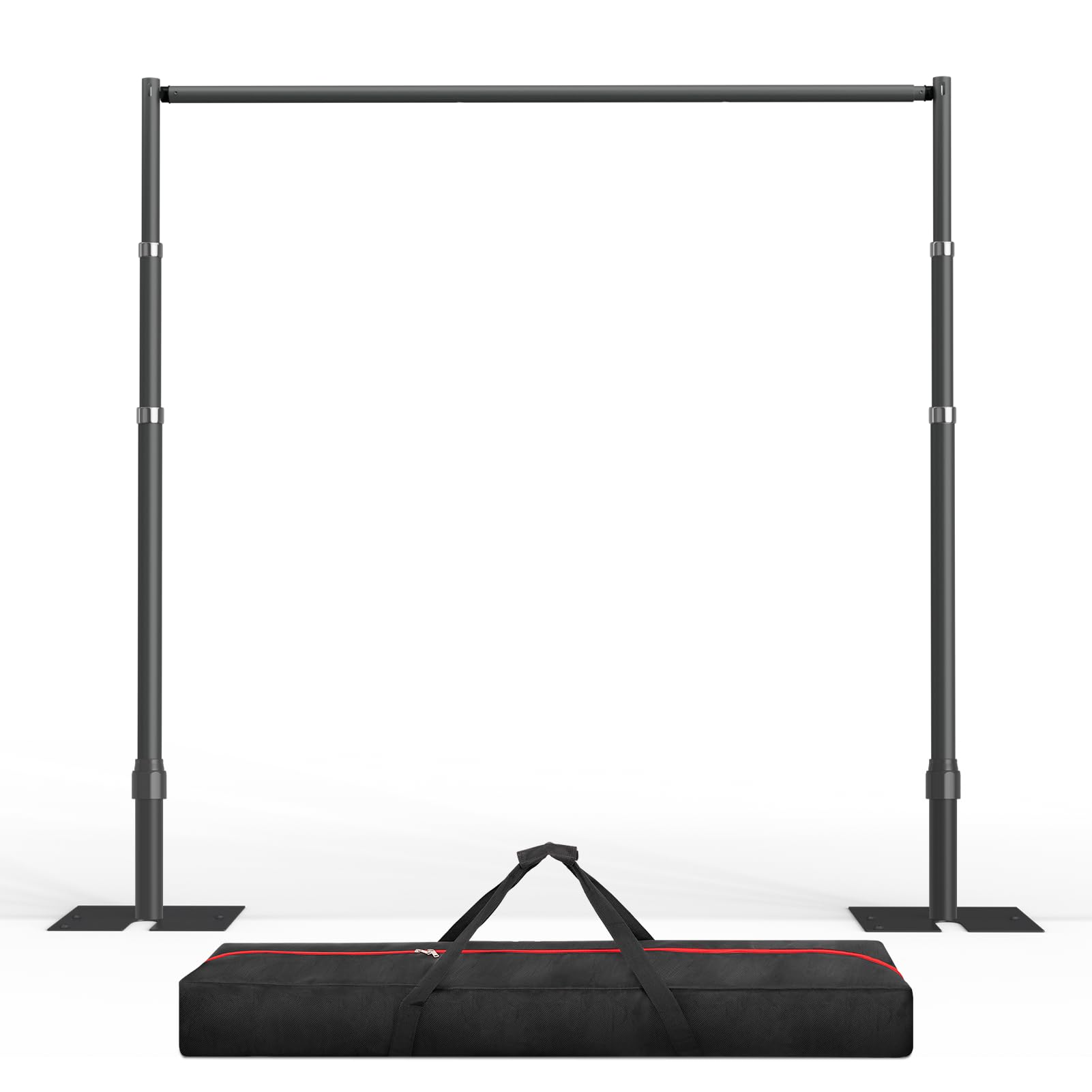 EMART Pipe and Drape Backdrop Stand Kit, 8.9ftx10ft Heavy Duty Adjustable Photo Background, Metal Frame with Flat Base for Wedding, Birthday Party, Banquet Decorations-Black