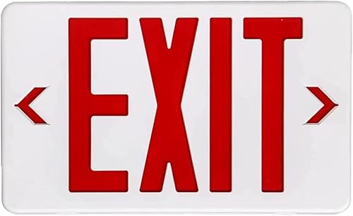 Señal LED de salida de emergencia con batería de 90 minutos de respaldo, luz roja de salida de emergencia de doble cara, criterios comunes de