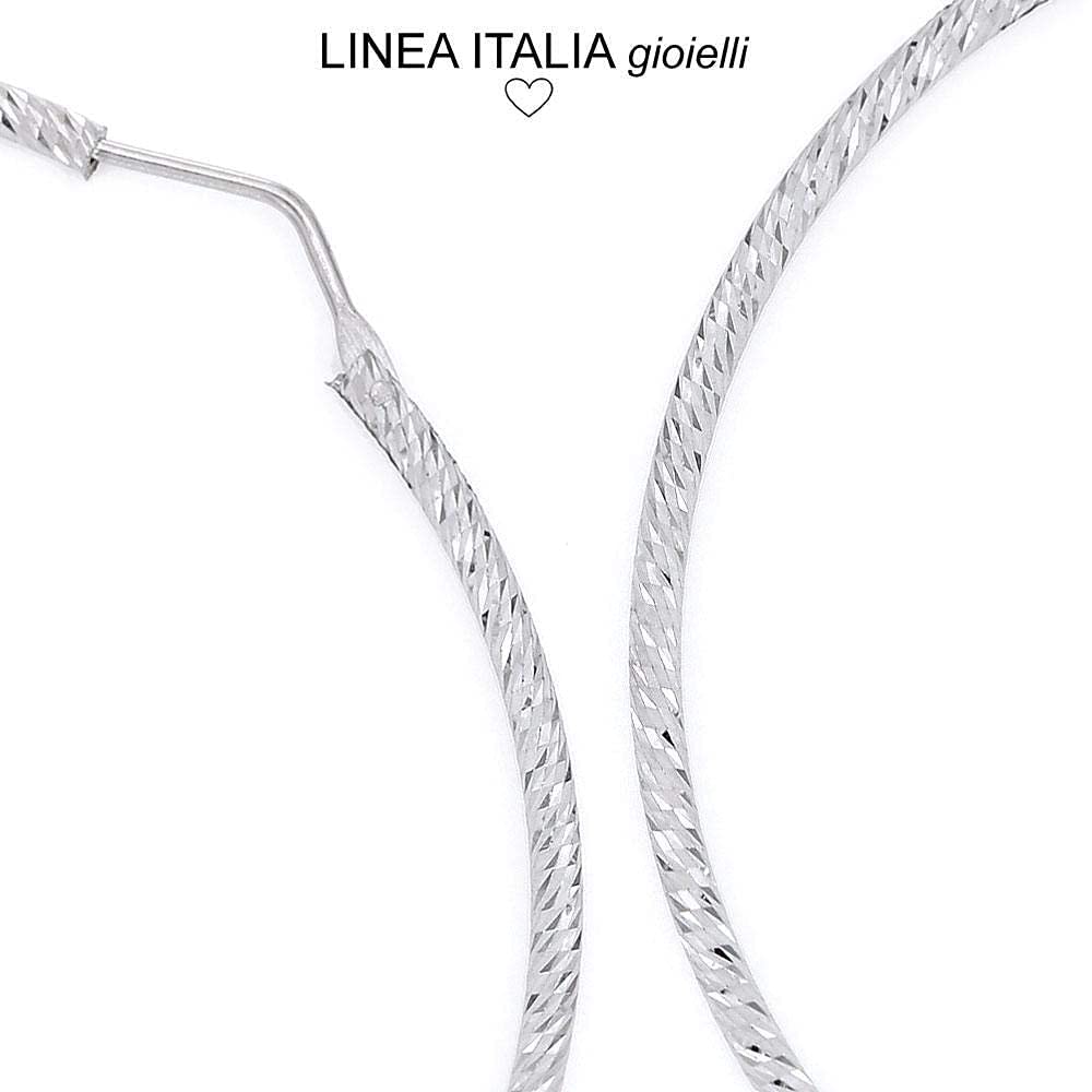 Linea Italia Gioielli - Orecchini per Donna a Cerchio 40mm in Argento 925 - Made In Italy certificato