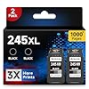 Ankink 245XL – Cartucho de tinta de repuesto para Canon 245 PG245 XL PG245XL (negro, paquete de 2) para Pixma MX490 TR4520 TS3322 TR4522 TR4500 TS3122 TS3300 MX492 MG2522 TS3320 TS31000 Impresora.