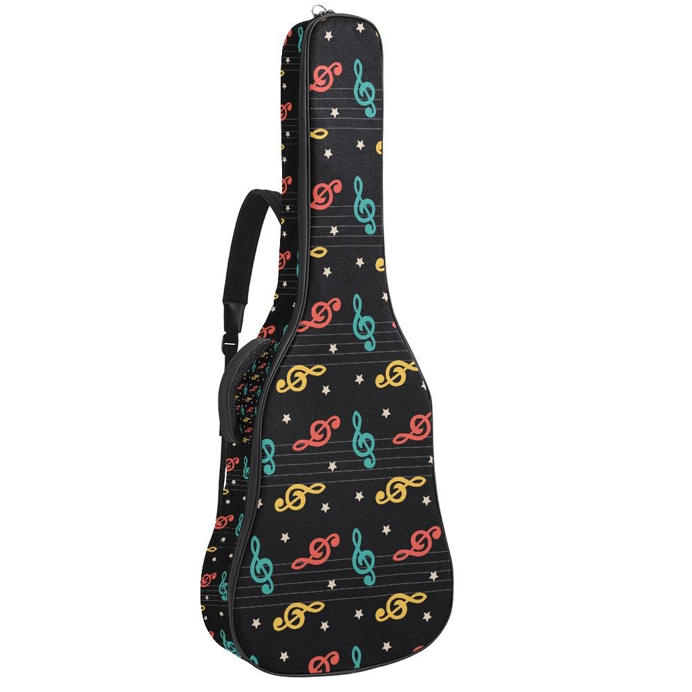 Gitarrentasche, volle Größe, 99 cm, 101,6 cm, 104,1 cm, für Akustikgitarre, Konzertgitarre, 10 mm dick, gepolstert, wasserdicht, mit Tasche, verstellbarer Schultergurt, stoßfest, Mehrfarbig 8