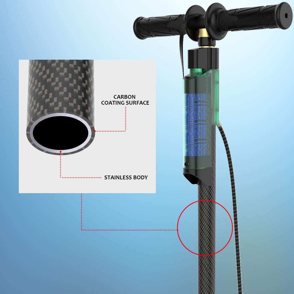 GX PUMP H4 Pompa a mano PCP - Filtro per l'umidità dell'olio, pompa della pistola ad aria ad alta pressione da 3,5 stadi 30Mpa / 4500Psi, corpo in acciaio inossidabile