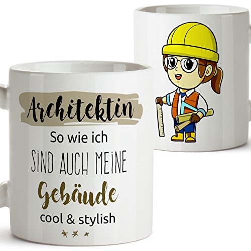 MUGFFINS Taza de café en alemán como regalo para arquitectos - El mejor arquitecto del mundo - 350 ml - Hermosas y…