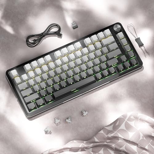 Image of Redragon K681SP Wireless Mechanical Keyboard, Gasket Mounted RGB Gaming Keyboard with Volume Knob, Side Printed Keycaps, Pre-Lubed Linear Switches, 81 Keys 75％ Tri-Mode Hot Swappable for PC /Xbox /Ps4 /5
