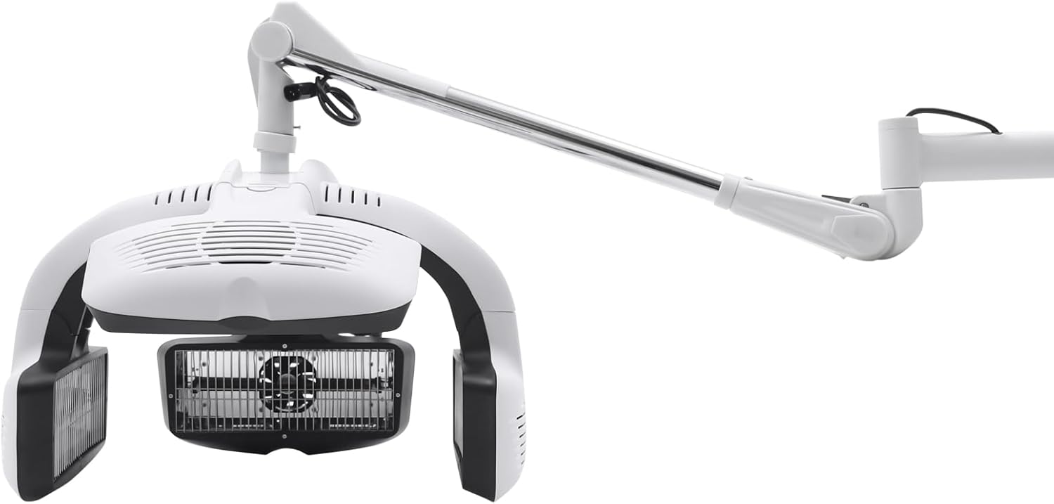 Wall Mounted Hair Dryer, 1500W Professional Hair Hood Dryer, Beauty Barber Spa Equipment with 5 Heating Discs, Adjustable Temperature & LCD for Barber Shops Beauty Salons