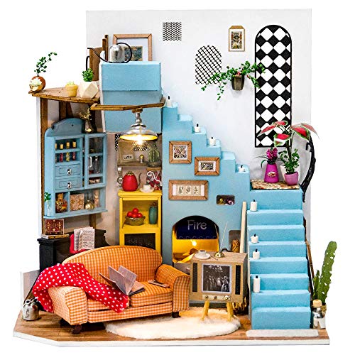 Rolife DIY Dollhouse Miniatures Craft Kits for Adults (Joy's Peninsula Living Room)