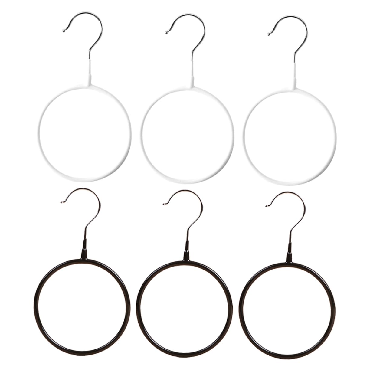 STOBAZA 6pcs Scarf Hanger Belt Ring Plastic Storage Rack for Scarves Ties Belts Organizing Hangers for Wardrobe