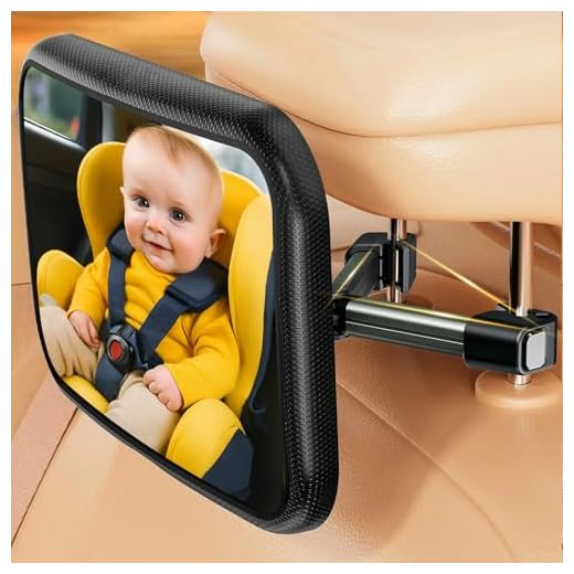 Spiegel Auto Baby Rückbank mit Hakenclip, 360° Drehbar, 100 % Bruchsicher, Verstellbarer Rücksitzspiegel für Babys & Kinder, Klare Sicht, Einfache Montage, Autospiegel Zubehör