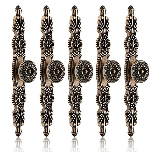 15+ Stunning Unfitted Kitchen Ideas to Transform Your Space 6 Bonsicoky 5Pcs Vintage Antique Floral Cabinet Handles, 3.8" Holes Space Bronze Dresser Handles for Dresser Drawers Cupboard, 6.3" Length