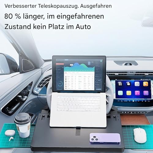Table de volant multifonction : support de travail pour PC portable et repas en voyage