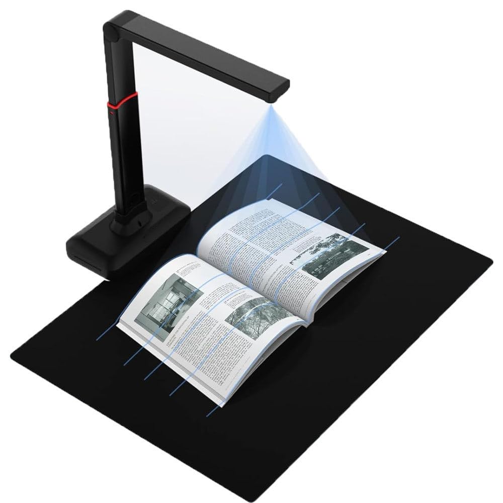 Escáner De Libros,13mp Escáner De Documentos A3 con Software Ocr para Macos Y Windows,Tecnología De Aplanamiento Automático,Alta Resolución,para Escaneo Personal Y Oficina