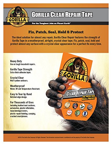 Image of Gorilla Crystal Clear Duct Tape, 1.88 inch x 9 yd, Clear, (Pack of 10)