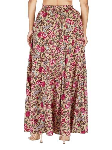 Image of Sttoffa Cotton Printed Women Wear Maxi Long Skirt 40 inch inch Full Length