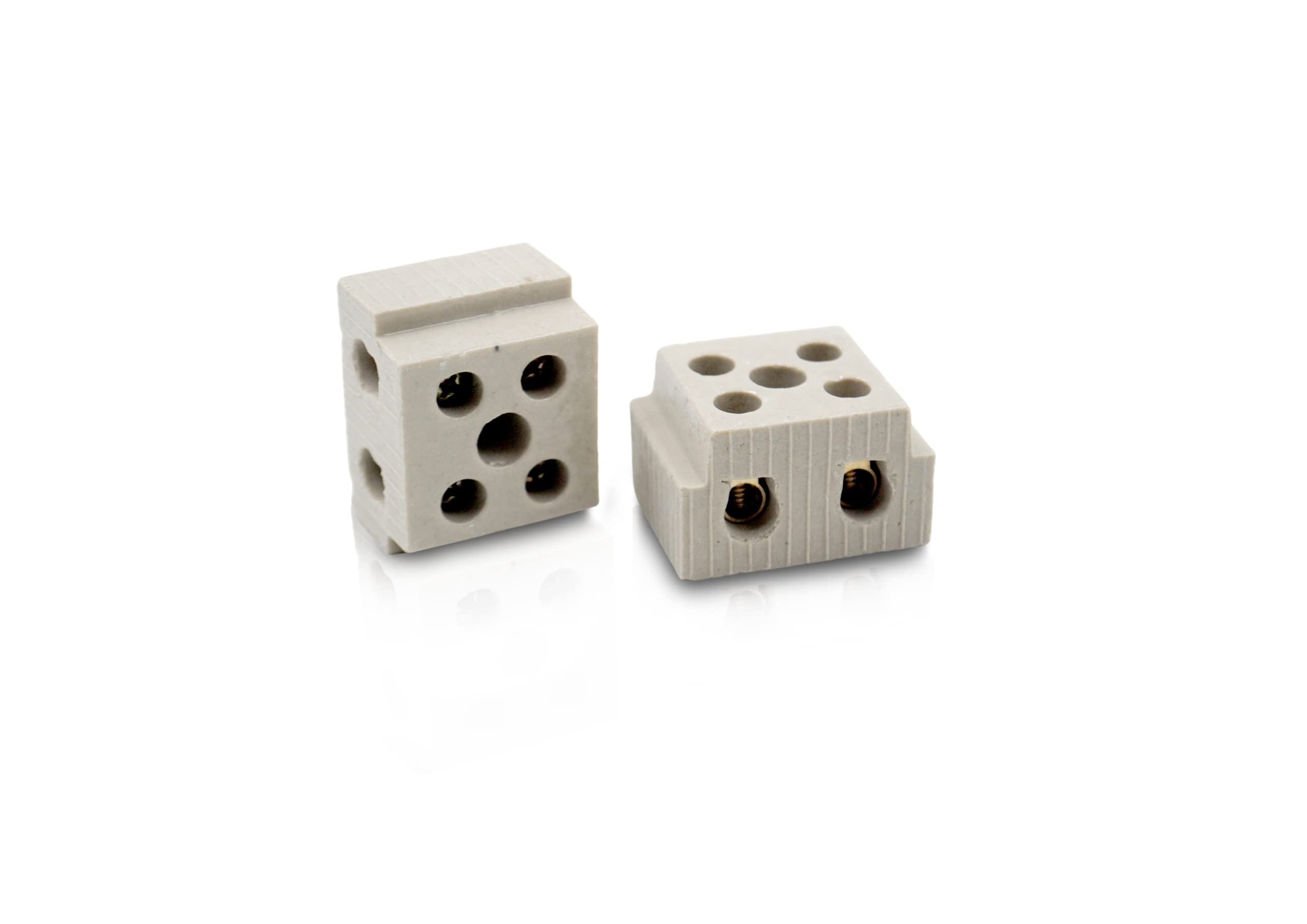 GLOBOMOTIVE 2 Way Porcelain Ceramics Terminal Blocks- 15 A 230 V High Temperature Connectors for Electric Wire Cable, Pack of 6-image-31