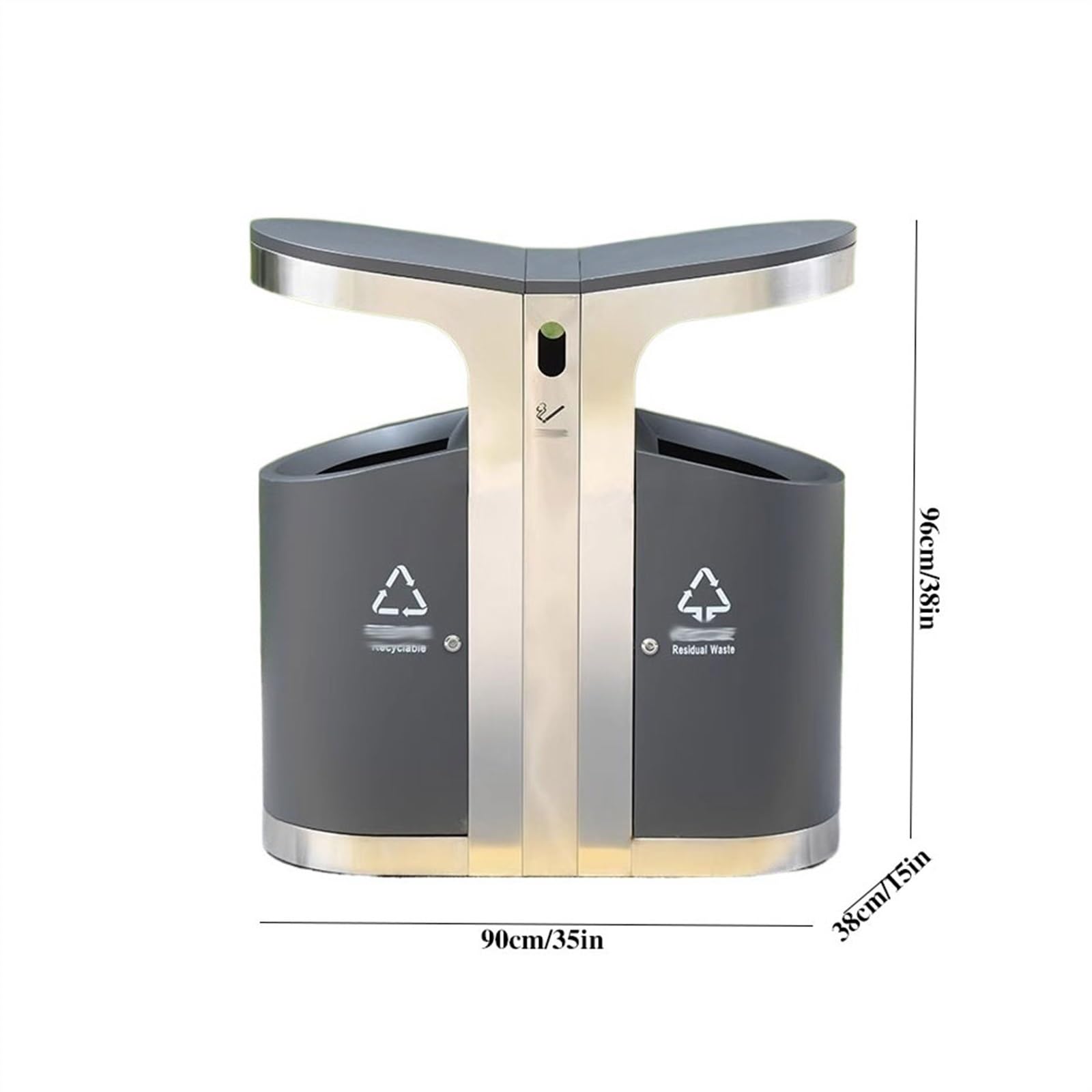 Contenedor de basura para exteriores Contenedor de basura para ciudad Contenedores para exteriores Acero inoxidable Comercial Gran capacidad Contenedores de residuos clasificados para calles municipa