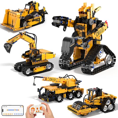 Technic Roboter Bauspielzeug Bausatz, 535PCS 5-IN-1 RC Roboter und Auto,...
