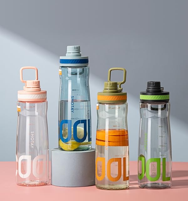 Image of The Venti Shotay Cool Unbreakable Water Bottle With Sipper Bpa Free Tritian, Leak-Proof Water Bottle Ideal For Office, Sports, School, Gym (850Ml Peach) - Polypropylene