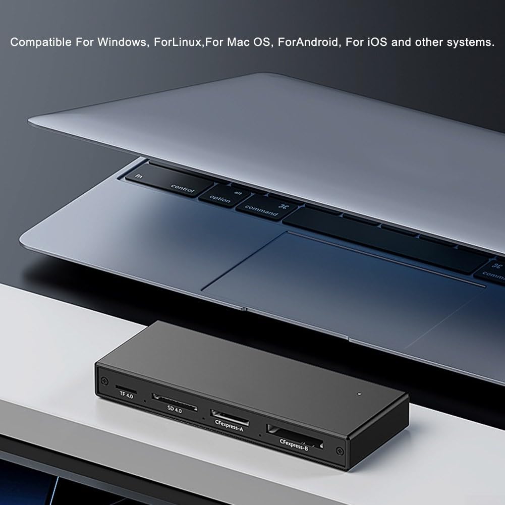 Lettore Schede 5-in-1 USB 3.2 CFeA CFeB per sd TF Lettore Schede | Supporta CFeA, CFeB, per sd, TF; ideale per fotocamere professionali e droni
