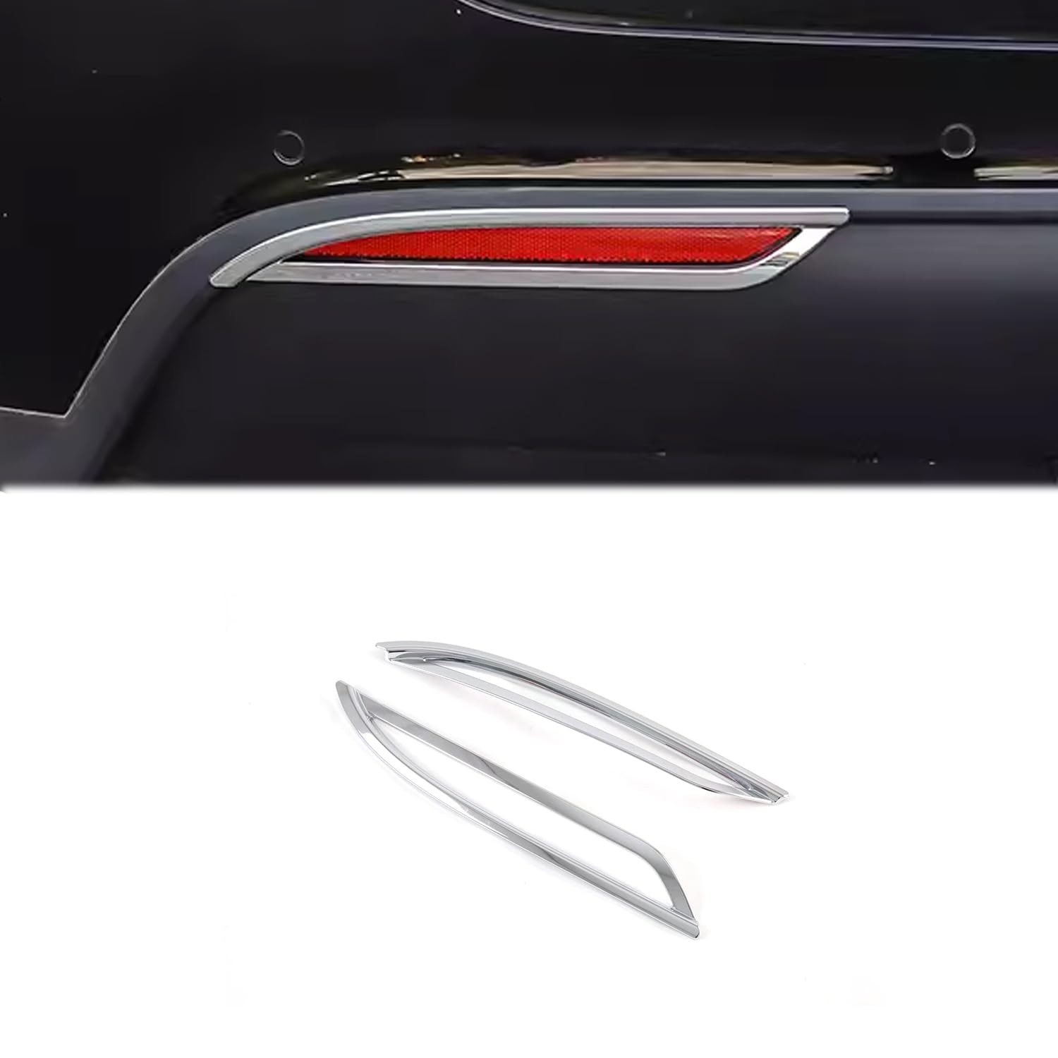Rear Fog Light Cover Trims ABS for Tesla Model Y 2019 2020 2021 2022 2023 2024 Chrome