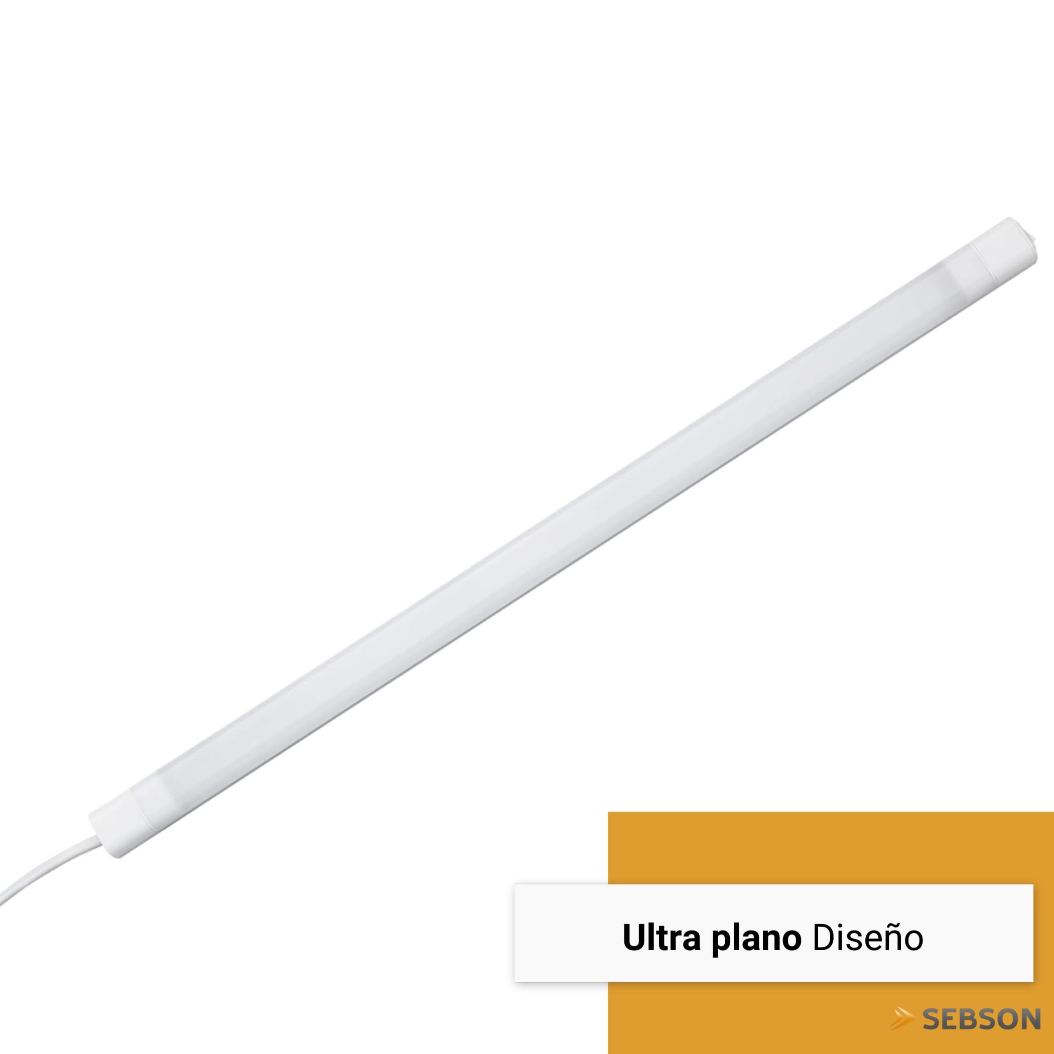 SEBSON® LED bajo mueble 50cm, Tiras de luz con enchufe y interruptor, blanco neutro 4000K, 8W Equivale a 45W, 700 Lumen, 230V, IP20, 24x13x500mm