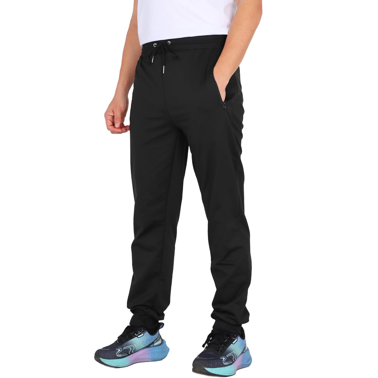 LY4U Jogginghose für Herren mit Reißverschlusstasche, Trainingsanzug Jogginghose für Herren, Kuschelige Atmungsaktive Sporthose mit Elastischem Bund, Lässige Jogginghose für das Lauftraining