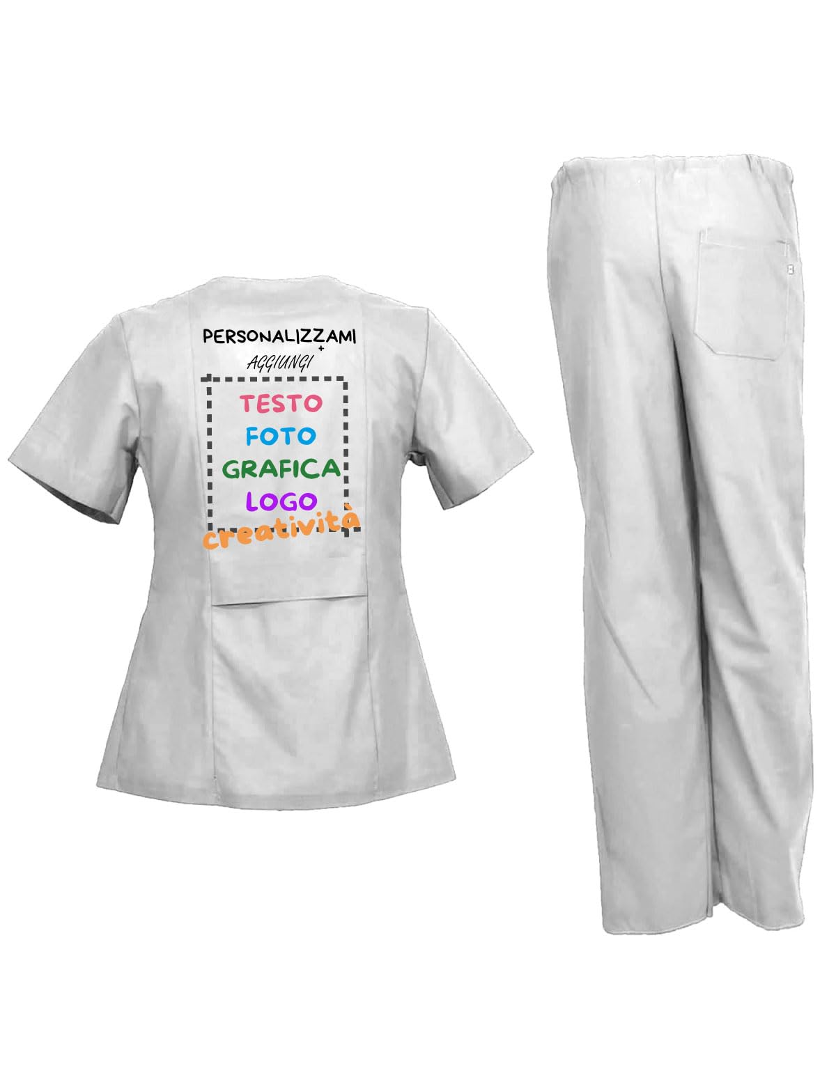 fratelliditalia.org Completo con zip da donna infermiere taglie da XS a XXL made in Italy Personalizzazione inclusa